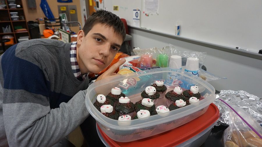 Sophomore Kenny Hardins homemade Mole Day Cupcakes