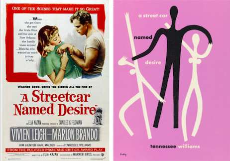 Two of the original movie posters for A Street Car Named Desire (c) Warner Brothers