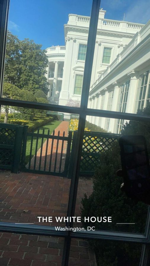 Junior Gordon Missouri shares a SnapChat photo from the BSUs field trip to the White House at the end of March.