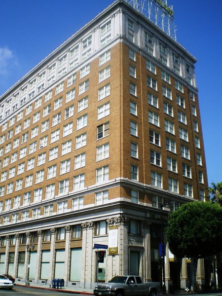 Guaranty Building on Hollywood Boulevard, significant target of Scientology runners. Photo from Los Angeles Public Library Photo Gallery